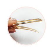 ヘアクリップ 金属パーツ 6本セット ハンドメイド クラフト DIY 手芸 材料 へアアクセサリー ヘアピン ラウンド型 楕円形 三角形 ゴールドカラー