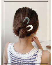 コーム ヘアコーム レディース ヘアアクセサリー 女性用 U字コーム かんざし ヘアピン シンプル ヘアアレンジ 無地 べっ甲風 おしゃれ かわいい