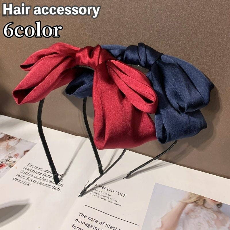 カチューシャ レディース 女性用 ヘアアクセサリー リボン 大きめ 髪飾り ヘアアレンジ 無地 シンプル カジュアル お洒落 お出かけ 普段使い 婦人 ファッション小物