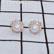 イヤリング イヤークリップ ピアス レディース 女性 アクセサリー ファッション雑貨 ラインストーン フェイクパール 花 フラワー 星 スター シルバーカラー ホワイト シンプル かわいい キュート フェミニン フォーマル プレゼント ギフト