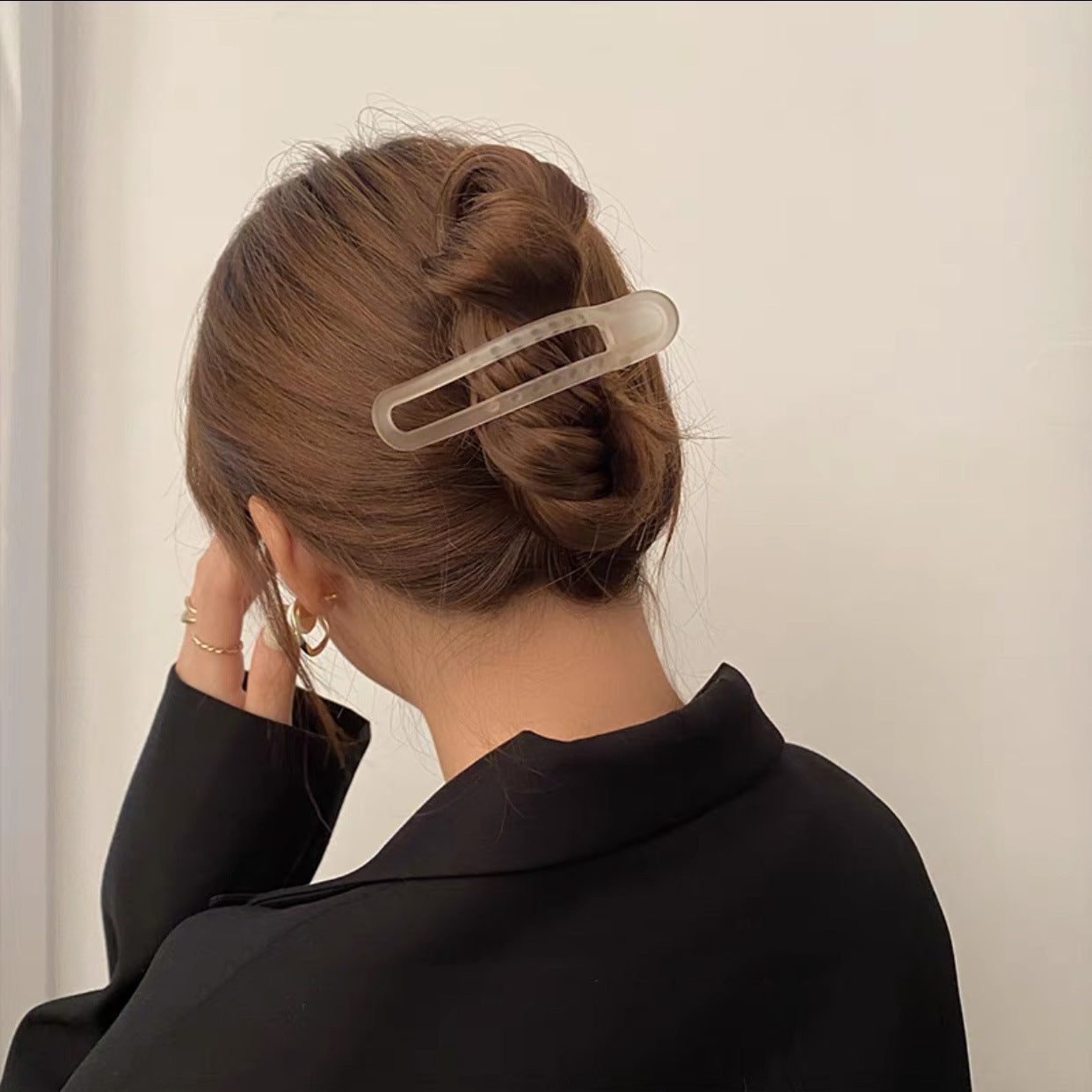 ヘアクリップ バナナクリップ レディース 女性 ヘアアクセサリー 半透明 商品画像3
