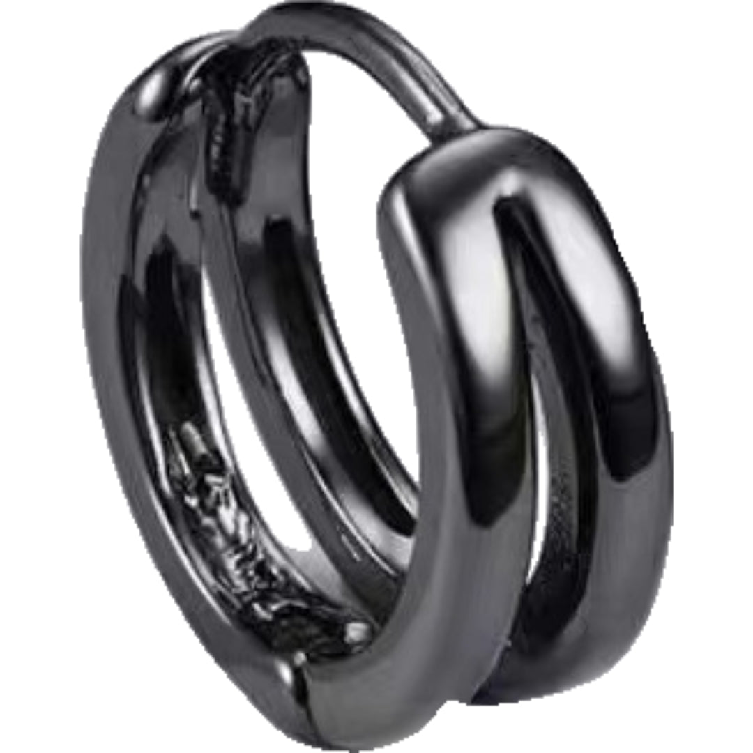 ピアス フープピアス リングピアス メンズ レディース ユニセックス ブラック10mm バリエーション画像