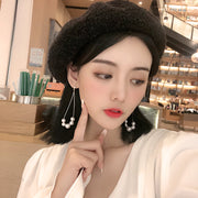 ピアス 両耳用 スタッドピアス アクセサリー レディース 女性 チェーン パール調 揺れる おしゃれ かわいい ギフト プレゼント 贈り物