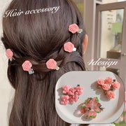 ミニヘアクリップ 単品 くちばしクリップ ヘアアクセサリー レディース 女性 髪飾り 小さめ 小ぶり フラワー 薔薇 モモ ピーチ リボン ハート シンプル 可愛い お洒落 ヘアアレンジ お出かけ 普段使い プレゼント 贈り物 プチギフト