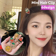 ミニヘアクリップ バンスクリップ ヘアアクセサリー レディース 女性 ガールズ 女の子 髪留め 髪飾り フルーツモチーフ イチゴ レモン 可愛い かわいい ヘアアレンジ おしゃれ 可愛い お出かけ 普段使い プレゼント 贈り物 ギフト