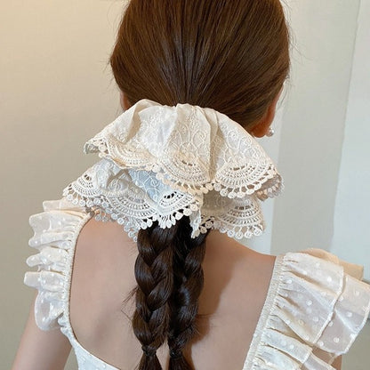 シュシュ ヘアゴム コットンレース 髪ゴム 髪留め レディース 商品画像2