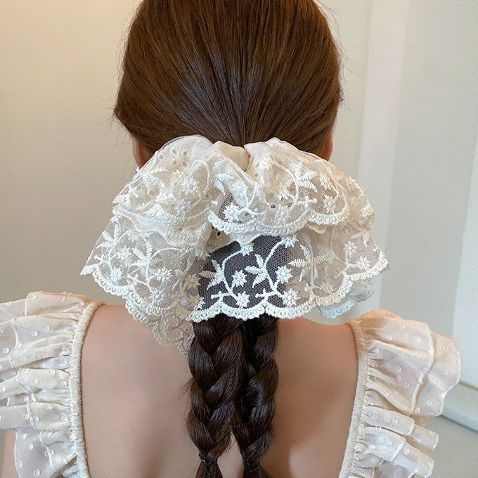 シュシュ ヘアゴム コットンレース 髪ゴム 髪留め レディース 商品画像4
