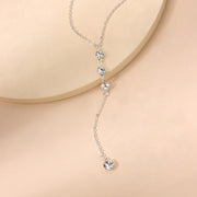 ネックレス レディース 女性 アクセサリー ラリエット風 ラインストーン キラキラ おしゃれ 可愛い ギフト プレゼント 贈り物 シンプル 清楚 きれいめ 大人上品