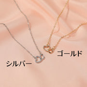 ネックレス アクセサリー レディース 女性用 ゴールドカラー シルバーカラー ハート ラインストーン かわいい おしゃれ シンプル ギフト 記念日 誕生日 プレゼント 贈り物 ファッション小物 婦人用 金色 銀色