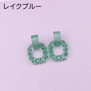 ピアス スタッドピアス レディース 女性 アクセサリー 四角 スクエア 大ぶり ねじり クリア シンプル おしゃれ かわいい カジュアル 普段使い お出かけ ギフト プレゼント 婦人用