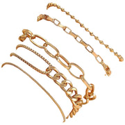 ブレスレット セット レディース アクセサリー 腕輪 チェーンブレスレット ゴールドカラー シルバーカラー 重ね付け ボールチェーン ロープチェーン スタイリッシュ バングル おしゃれ 華奢