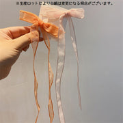 ヘアクリップ 1ペア ヘアアクセサリー キッズ 子ども 子供 女の子 女児 髪留め 髪飾り 編み込み ヘアアレンジ ロング リボン