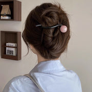 ヘアクリップ バナナクリップ レディース ヘアアクセサリー 髪留め 髪飾り ヘアアレンジ まとめ髪 クロス パール調