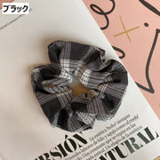 シュシュ ヘアゴム 髪留め レディース 女性用 ヘアアクセサリー チェック柄 髪ゴム まとめ髪 髪飾り ヘアアレンジ おしゃれ かわいい 普段使い