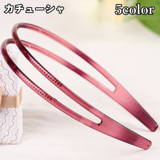 カチューシャ レディース 女性用 ヘアアクセサリー 細め 二重 商品画像
