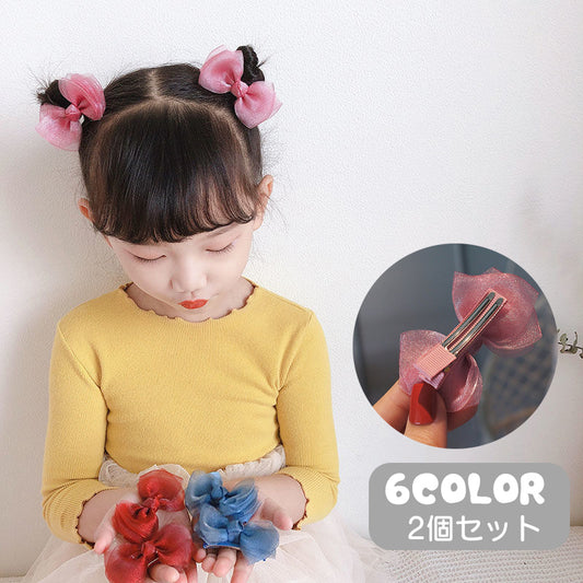 ヘアクリップ 子供用 2個入り ヘアアクセサリー キッズ ベビー 商品画像