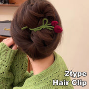 ヘアクリップ バンスクリップ レディース 女性 婦人 ヘアアクセサリー ヘアアレンジ まとめ髪 髪留め 髪飾り 簡単 チューリップ 花 アクセント 可愛い ファッション小物