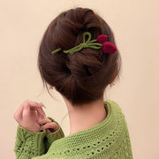 ヘアクリップ バンスクリップ レディース 女性 婦人 ヘアアクセサリー ヘアアレンジ まとめ髪 髪留め 髪飾り 簡単 チューリップ 花 アクセント 可愛い ファッション小物