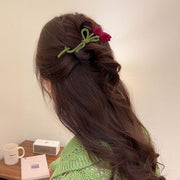 ヘアクリップ バンスクリップ レディース 女性 婦人 ヘアアクセサリー ヘアアレンジ まとめ髪 髪留め 髪飾り 簡単 チューリップ 花 アクセント 可愛い ファッション小物