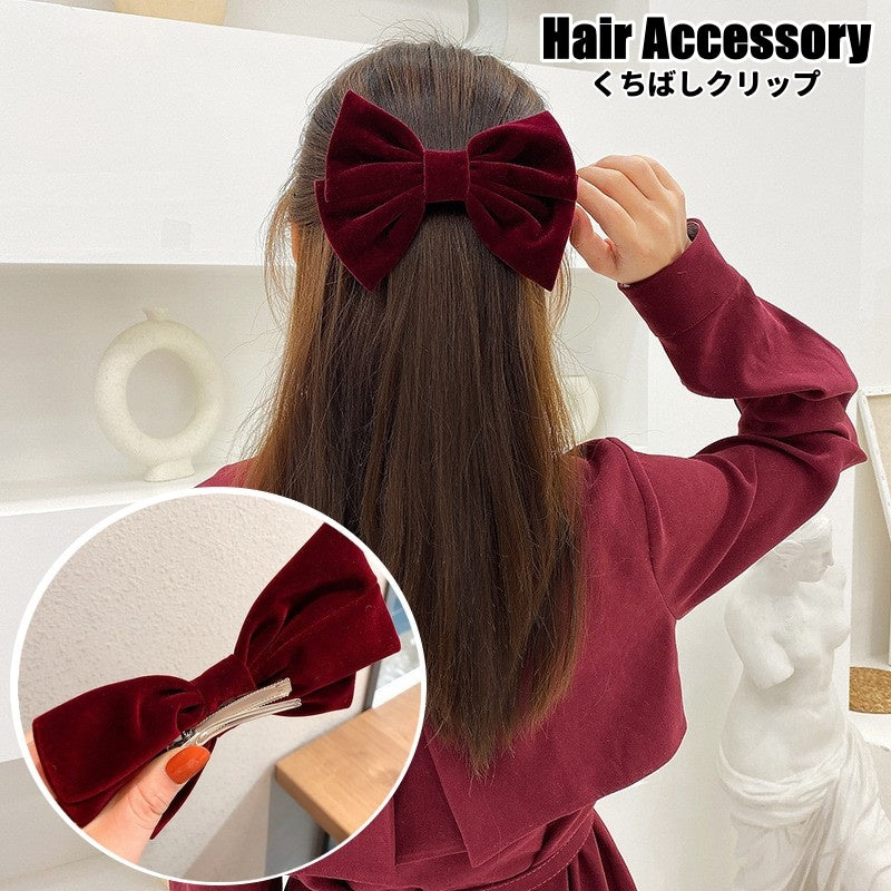 ヘアクリップ くちばしクリップ リボン レディース 女性用 ヘアアクセサリー 商品画像