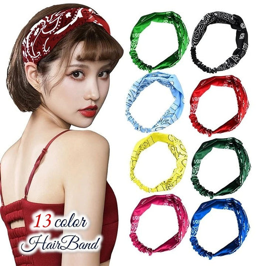 ヘアバンド ヘッドバンド カチューム バンダナ柄 ヘアアクセサリー レディース 商品画像