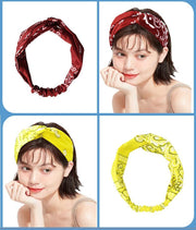 ヘアバンド ヘッドバンド カチューム バンダナ柄 ヘアアクセサリー レディース 女性 婦人用 カジュアル おしゃれ カラバリ豊富 ゴム ヘアターバン かわいい キュート ヘアアレンジ
