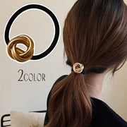 ヘアゴム ヘアアクセサリー レディース 女性用 髪ゴム 単品 ゴールドカラー メタル モチーフ 髪飾り 髪留め ヘアアレンジ ポニーテール 上品 かわいい おしゃれ デイリー お出かけ 普段使い