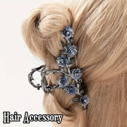 バンスクリップ レディース 女性 ヘアアクセサリー ニュアンス ウェーブ 大きめ シンプル かわいい きれいめ 上品 エレガント バラ 薔薇 おしゃれ まとめ髪 ヘアアレンジ 大人女子