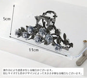 バンスクリップ レディース 女性 ヘアアクセサリー ニュアンス ウェーブ 大きめ シンプル かわいい きれいめ 上品 エレガント バラ 薔薇 おしゃれ まとめ髪 ヘアアレンジ 大人女子