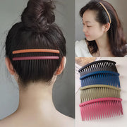 Eコーム 髪留め レディース 女性 ヘアアクセサリー ファッション雑貨 幅広 横長 無地 ブラック ブラウン オフホワイト ブルー シンプル カジュアル フェミニン ガーリー 可愛い キュート おしゃれ シック ライトフォーマル