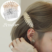 コーム ヘアコーム かんざし レディース 女性 ヘアアクセサリー 髪留め 髪飾り ヘアアレンジ リーフ 葉 シンプル 綺麗 お洒落 おしゃれ かわいい きれいめ 上品 高級感 パーティー 結婚式 お団子 夜会巻き 女性用 婦人用