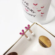 ピアス スタッドピアス レディース 女性 アクセサリー フェイクパール ラインストーン ハート 小さめ 小ぶり 揺れる かわいい おしゃれ