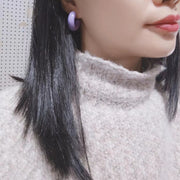 ハーフフープピアス C型 レディース アクセサリー 耳飾り 女性用 大きめ キャンディカラー カジュアル 可愛い おしゃれ 服飾雑貨 プレゼント 贈り物 ギフト 誕生日