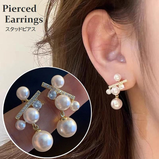 スタッドピアス キャッチピアス レディース アクセサリー 耳飾り パール調 商品画像