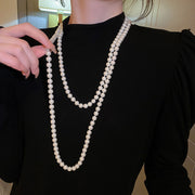 ネックレス ロングネックレス レディース 女性 アクセサリー 2重 2連 パール調 ロング 長い 上品 シンプル おしゃれ きれいめ かわいい 入学式 卒業式 結婚式 2次会 パーティー 入園式 卒園式 洋装 和装