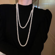 ネックレス ロングネックレス レディース 女性 アクセサリー 2重 2連 パール調 ロング 長い 上品 シンプル おしゃれ きれいめ かわいい 入学式 卒業式 結婚式 2次会 パーティー 入園式 卒園式 洋装 和装