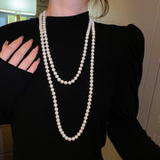 ネックレス ロングネックレス レディース 女性 アクセサリー 2重 2連 パール調 ロング 長い 上品 シンプル おしゃれ きれいめ かわいい 入学式 卒業式 結婚式 2次会 パーティー 入園式 卒園式 洋装 和装