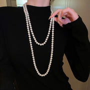 ネックレス ロングネックレス レディース 女性 アクセサリー 2重 2連 パール調 ロング 長い 上品 シンプル おしゃれ きれいめ かわいい 入学式 卒業式 結婚式 2次会 パーティー 入園式 卒園式 洋装 和装