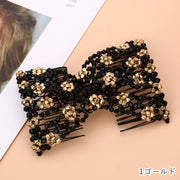 ツインコーム ダブルコーム レディース 女性 ヘアアクセサリー ビーズ フェイクパール フラワー 花 華やか かわいい キュート フェミニン おしゃれ ファッション雑貨