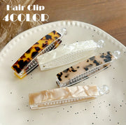 バナナクリップ レディース ヘアクリップ ヘアアクセサリー べっ甲風 ポニーテール まとめ髪 大理石風 天然石風 シェル調 きれいめ かわいい おしゃれ 女性 大人女子 ヘアアレンジ