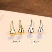 フックピアス レディース 女性 アクセサリー 耳飾り ピアス 両耳用 しずく 雫 小ぶり 華奢 かわいい シンプル 上品 きれいめ キュート 単色 キラキラ お出かけ 通勤 プレゼント ギフト 金色 銀色