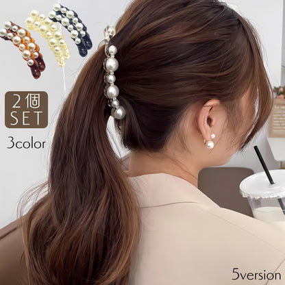 バナナクリップ ヘアクリップ 2個組 女性 ヘアアクセサリー 髪留め 商品画像