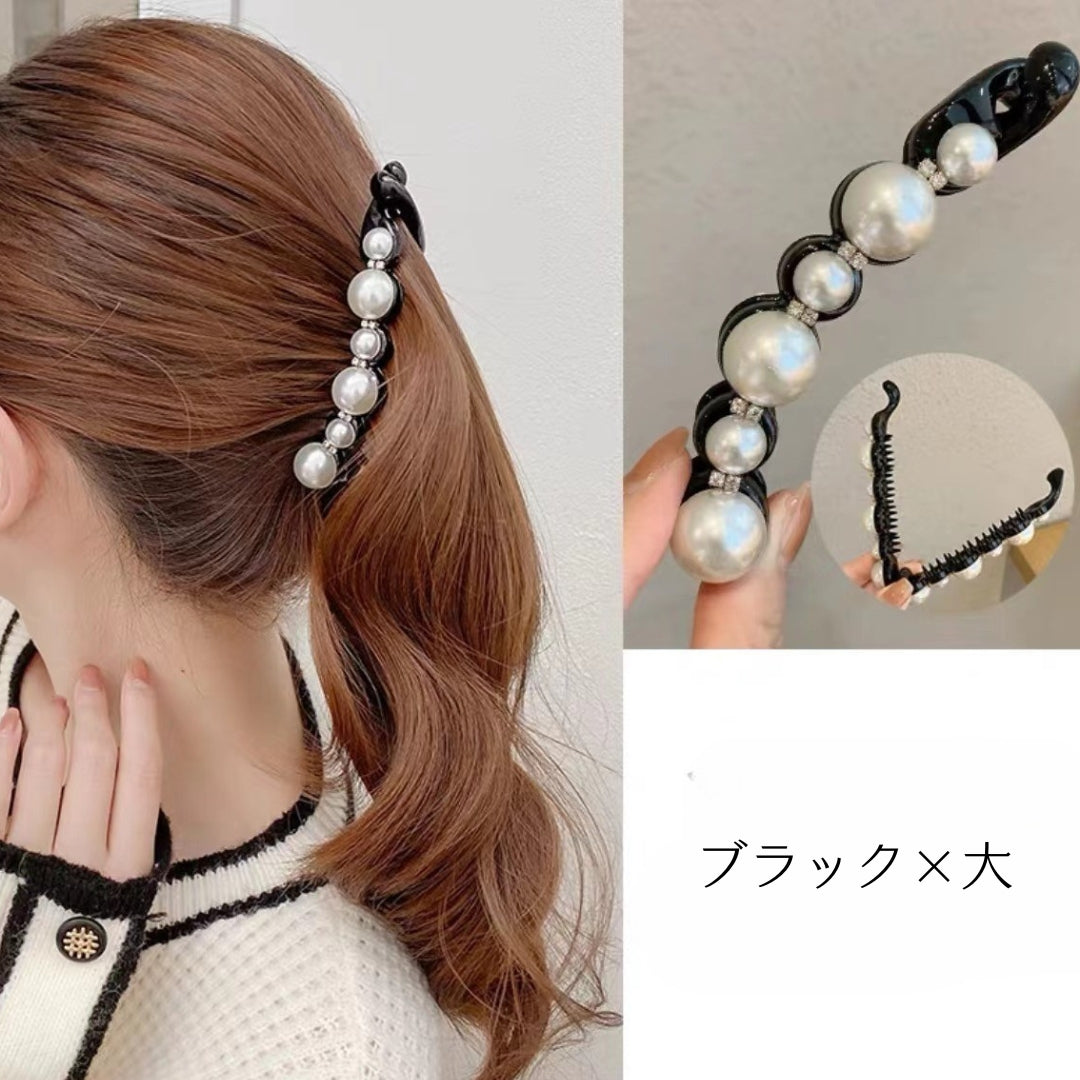 バナナクリップ ヘアクリップ 2個組 女性 ヘアアクセサリー 髪留め 商品画像3