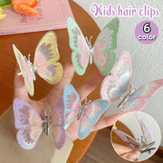 ヘアクリップ 子供用 キッズ 女の子 ヘアアクセサリー チョウ ちょうちょ 蝶 バタフライ ひらひら ワニクリップ くちばしクリップ おしゃれ かわいい イベント パーティー 誕生日 お祝い お出かけ 女性 女子 レディース