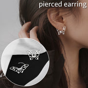 ピアス フープピアス レディース 女性 アクセサリー 蝶 バタフライ シルバーカラー シンプル お洒落 可愛い ファッション小物 ギフト プレゼント
