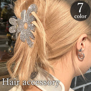 ヘアクリップ バンスクリップ レディース 女性 ヘアアクセサリー グリッター きらきら ヘアアレンジ 髪留め 髪飾り まとめ髪 上品 大人可愛い エレガント おしゃれ