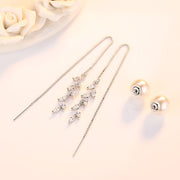 アメリカンピアス ロングチェーン レディース アクセサリー 女性用 フェイクパール リーフ 揺れる 垂れる ゆらゆら おしゃれ かわいい お出かけ カジュアル デイリー フェミニン 普段使い ギフト プレゼント 婦人用 ファッション小物