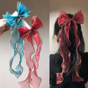 ヘアクリップ ヘアアクセサリー キッズ 女の子 子ども リボン型 ロング 長い 編み込み かわいい キュート 上品 エレガント 髪留め ヘアアレンジ サイド 髪飾り かわいい 可愛い お出かけ おしゃれ