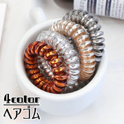 ヘアゴム スパイラル コイル型 レディース ヘアアクセサリー 髪ゴム 髪留め 髪飾り まとめ髪 ヘアアレンジ スタイリング