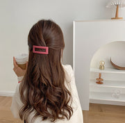 バレッタ レディース ヘアアクセサリー ヘアクリップ 髪飾り 髪留め スクエア フレーム カーブ ヘアアレンジ まとめ髪 マット